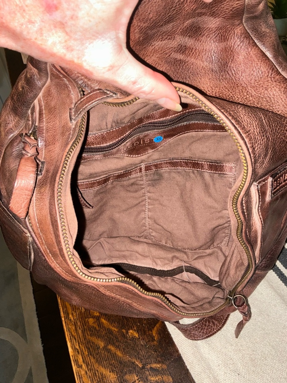 Bed Stu Leather Tommie Backpack Teak Rustic MSRP $345 - Picture 10 of 11